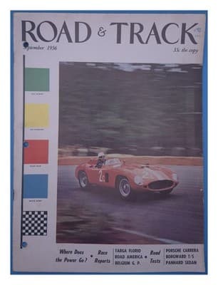 Road & Track September 1956 Targa Florio Porsche Carrera Magazine - Image 1
