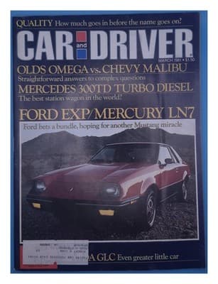 Car and Driver March 1981 Ford EXP Mercury LN7 Magazine - Image 1