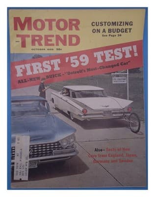 Motor Trend October 1958 First 1959 Buick Test Magazine - Image 1