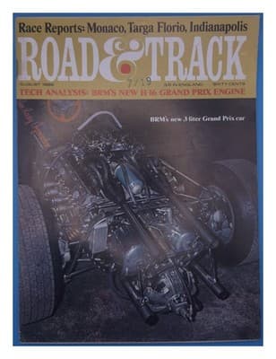 Road & Track August 1966 BRM H-16 Grand Prix Engine Magazine - Image 1