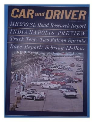 Car and Driver June 1963 Mercedes 230SL Indianapolis Falcon Magazine - Image 1