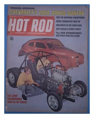 Hot Rod September 1967 Big John Mazmanian Zora Arkus-Duntov Magazine - Image 1