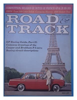 Road & Track September 1963 BMW 1500 Grand Prix Racing Magazine - Image 1
