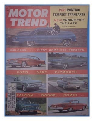 Motor Trend October 1960 1961 Cars Pontiac Tempest Lark Magazine - Image 1