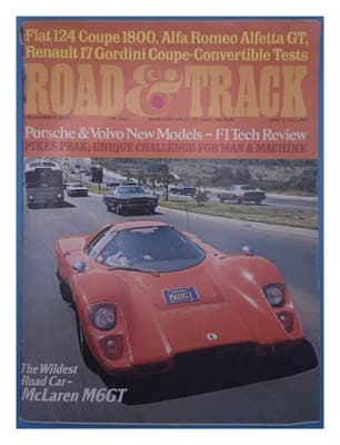 Road & Track December 1974 McLaren M6GT Magazine - Image 1