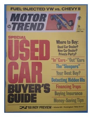 Motor Trend June 1968 Shelby-Wallis Turbine Used Car Buyer's Guide Magazine - Image 1