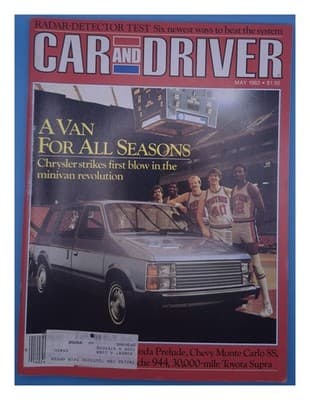 Car and Driver May 1983 Chrysler Minivan Radar Detector Test Magazine - Image 1