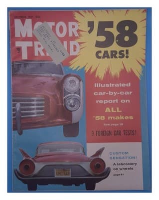 Motor Trend Sep 1957 '58 Cars Foreign Tests Custom Magazine - Image 1
