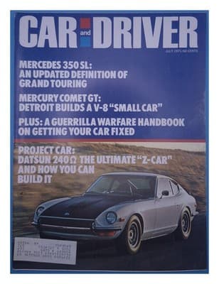 Car and Driver July 1971 Datsun 240Z Mercury Comet GT Magazine - Image 1