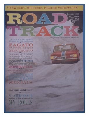 Road & Track December 1961 Mercedes Porsche Volkswagen Magazine - Image 1