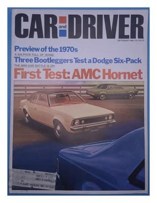 Car and Driver September 1969 AMC Hornet Dodge Six-Pack Magazine - Image 1
