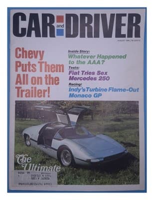 Car and Driver August 1968 Chevy, Mercedes, Indy Racing Magazine - Image 1