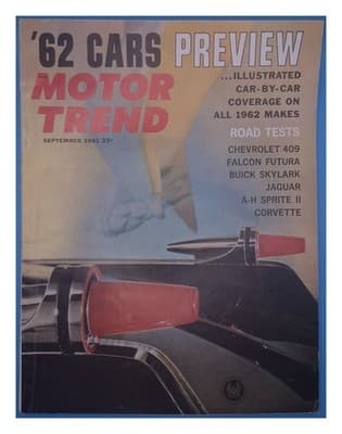 Motor Trend September 1961 '62 Cars Preview Magazine - Image 1