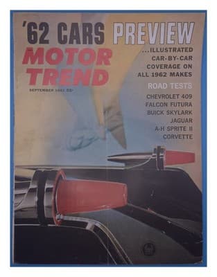 Motor Trend September 1961 62 Cars Preview Magazine - Image 1