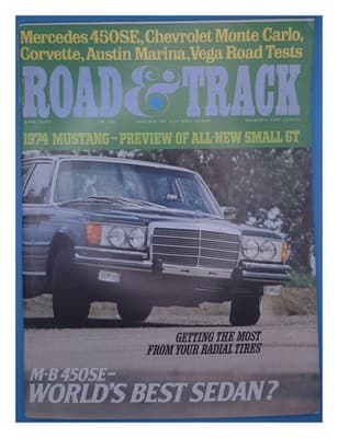 Road & Track June 1973 1974 Mustang Preview Mercedes 450SE Magazine - Image 1
