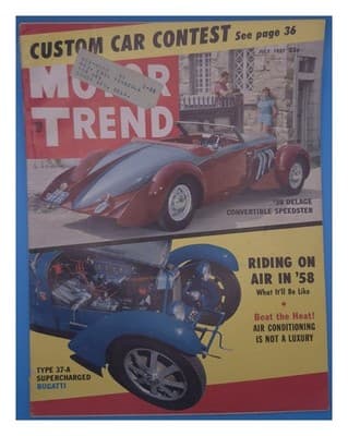 Motor Trend July 1957 Delage Bugatti Vintage Cars Magazine - Image 1