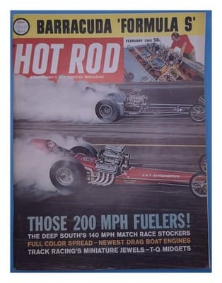 Hot Rod February 1965 Barracuda Formula S Drag Racing Magazine - Image 1