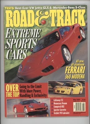 Road & Track May 1999 Ferrari 360 Modena Extreme Sports Car Magazine - Image 1