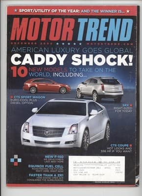 Motor Trend December 2008 Cadillac CTS SRX Car Magazine - Image 1
