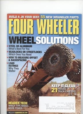 Four Wheeler October 2009 JK Wrangler Parts Wheel Tech Magazine - Image 1