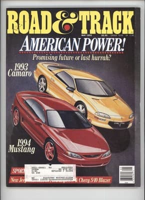 Road & Track May 1992 Camaro Mustang American Power Magazine - Image 1