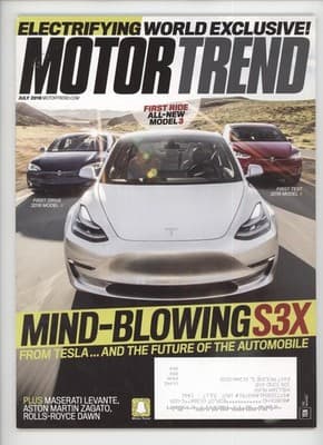 Motor Trend July 2016 Tesla Model S3X Electric Car Magazine - Image 1