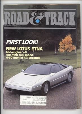 Road & Track January 1985 Lotus Etna V8 Sports Car Magazine - Image 1