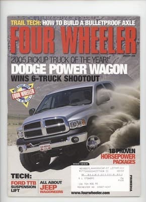 Four Wheeler January 2005 Dodge Power Wagon Pickup Truck Magazine - Image 1