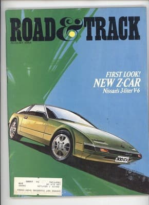 Road & Track August 1983 Nissan 300ZX Z-Car Magazine - Image 1