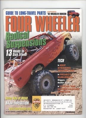 Four Wheeler August 2002 Jeep Wrangler Rubicon Suspension Magazine - Image 1