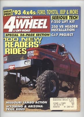4 Wheel & Off-Road October 1992 Sneak Peek 93 4x4s Magazine - Image 1