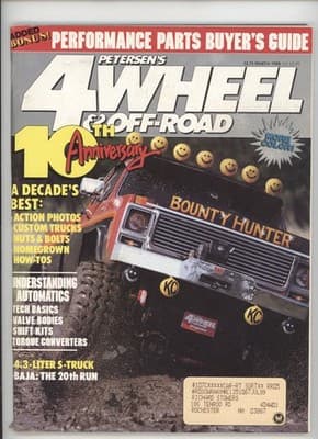 Petersen's 4-Wheel & Off-Road March 1988 Bounty Hunter Truck Magazine - Image 1