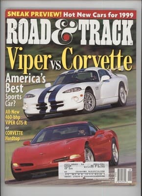 Road & Track September 2000 Viper vs Corvette Sports Car Magazine - Image 1