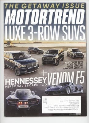 MotorTrend April 2021 Hennessey Venom F5 Luxe SUVs Magazine - Image 1