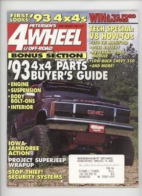 4 Wheel & Off-Road January 1993 4x4 Parts Buyer's Guide Magazine - Image 1