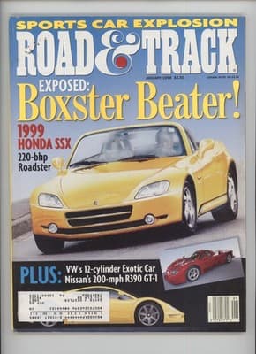 Road & Track January 1998 Honda SSX Sports Car Explosion Magazine - Image 1