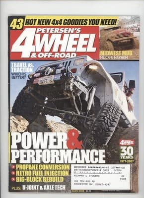 Petersen's 4-Wheel & Off-Road March 2008 Jeep 4x4 Goodies Magazine - Image 1