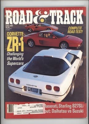 Road & Track June 1989 Corvette ZR-1 Supercars Magazine - Image 1