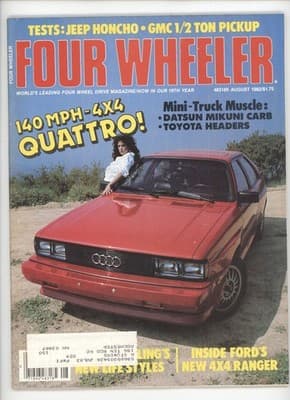 Four Wheeler August 1982 Audi Quattro Jeep Honcho Magazine - Image 1