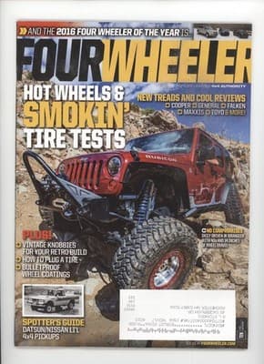 Four Wheeler April 2016 Jeep Wrangler 40s Tire Tests Magazine - Image 1