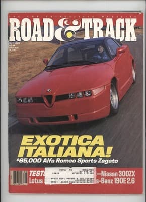 Road & Track May 1989 Alfa Romeo Sports Zagato Magazine - Image 1