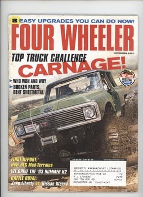 Four Wheeler November 2001 Top Truck Challenge Hummer H2 Magazine - Image 1