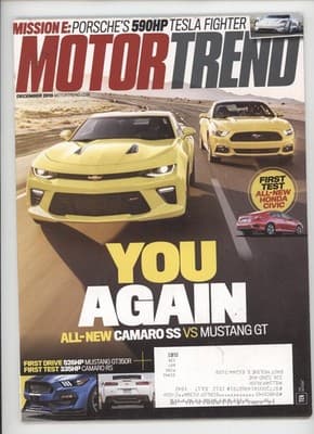Motor Trend December 2015 Camaro SS vs Mustang GT Magazine - Image 1