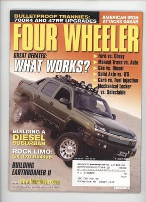 Four Wheeler July 2004 Diesel Suburban Rock Limo Magazine - Image 1