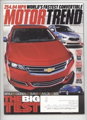 Motor Trend July 2013 Impala Taurus Avalon Car Magazine - Image 1