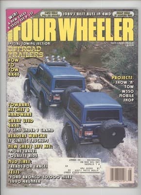 Four Wheeler August 1989 Tips Trailers Towing Bronco Magazine - Image 1