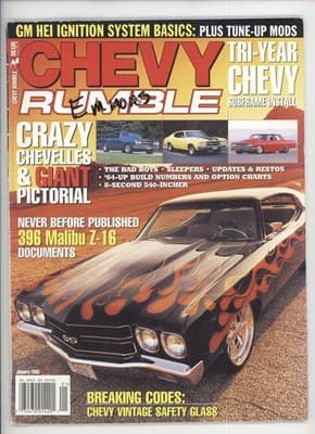Chevy Rumble January 2003 GM HEI Ignition 396 Malibu Magazine - Image 1