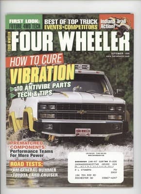 Four Wheeler September 1999 Vibration Cure Hummer Toyota Magazine - Image 1