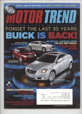 Motor Trend April 2010 Buick Regal GS Lacrosse Magazine - Image 1