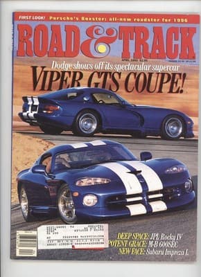 Road & Track April 1993 Dodge Viper GTS Porsche Boxster Magazine - Image 1